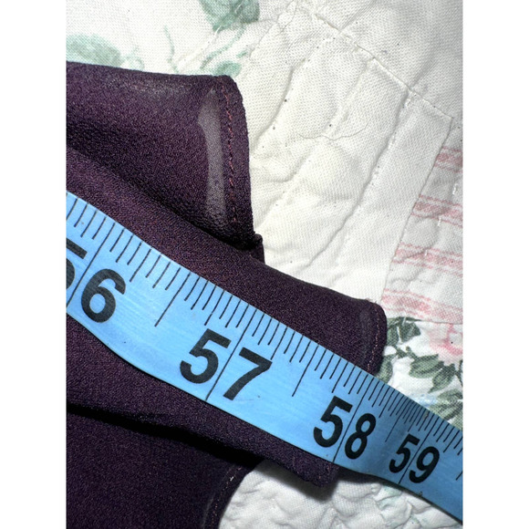 VINTAGE 80's/90's  ELIZABETH WAYMAN PURPLE SILK VELVET DRESS W/ SASH - Picture 8 of 10